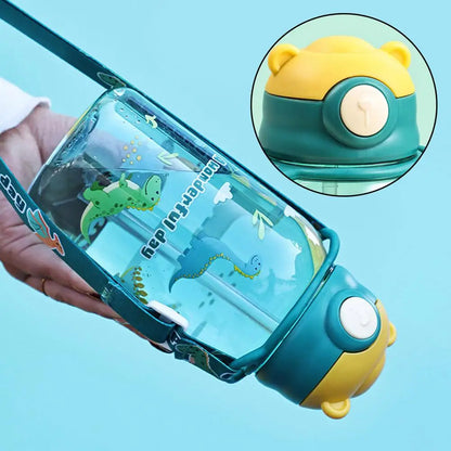 650ml Cute Water Bottle Cup With Straw Adjustable Shoulder Strap Portable Leakproof Students Kids Adults Outdoor BPA Safe 2026