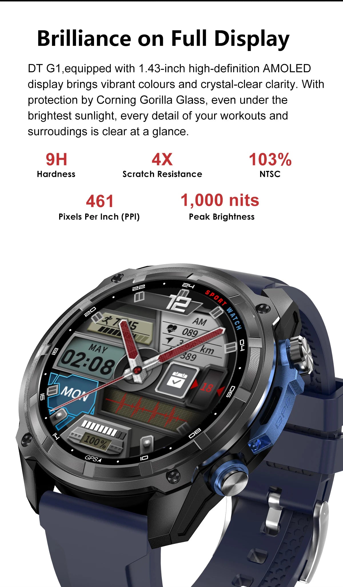 2025New Men Military GPS Map Smart Watch T-Rex3 Compass 4GB Memory 1000mAh Battery 10ATM Waterproof HD Bluetooth Call Smartwatch