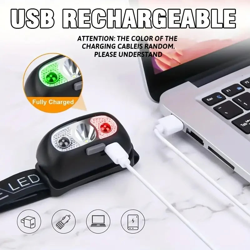 500 Lumen USB Rechargeable Headlamp Motion Sensor Bright LED Running Fishing Flash Head lamp Headlight Infrared Sensor Light