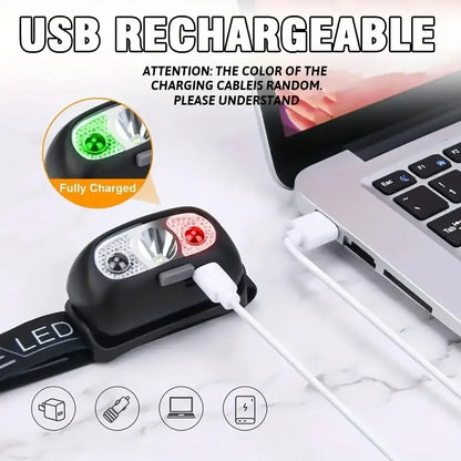 500 Lumen USB Rechargeable Headlamp Motion Sensor Bright LED Running Fishing Flash Head lamp Headlight Infrared Sensor Light
