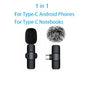 Wireless Lavalier Microphone Mini USB-C Noise Reduction for iPhone Android Live Streaming Interviews Portable Handheld Mic