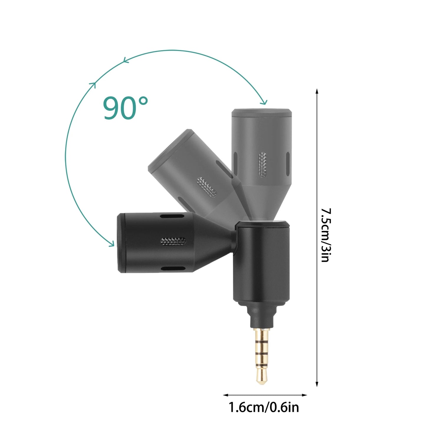 Plug-in Smartphone Microphone Mobile Phone Mic Cardioid Pickup Type-C Plug 90° Angle  with 2pcs Windscreen for Sm