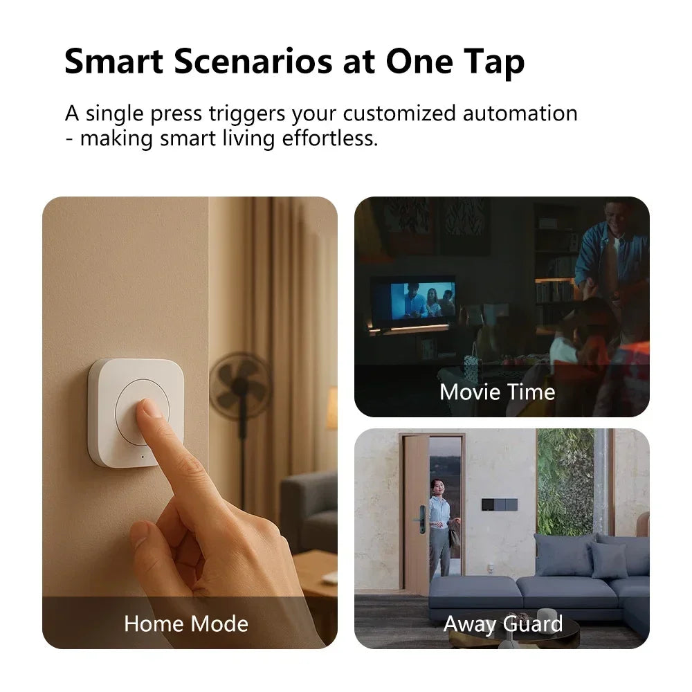 Aqara Wireless Mini Switch Zigbee Sensor Connection Smart Remote One Key Control Button Security Work for Mi Home APP Homekit