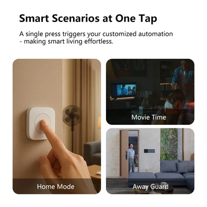 Aqara Wireless Mini Switch Zigbee Sensor Connection Smart Remote One Key Control Button Security Work for Mi Home APP Homekit