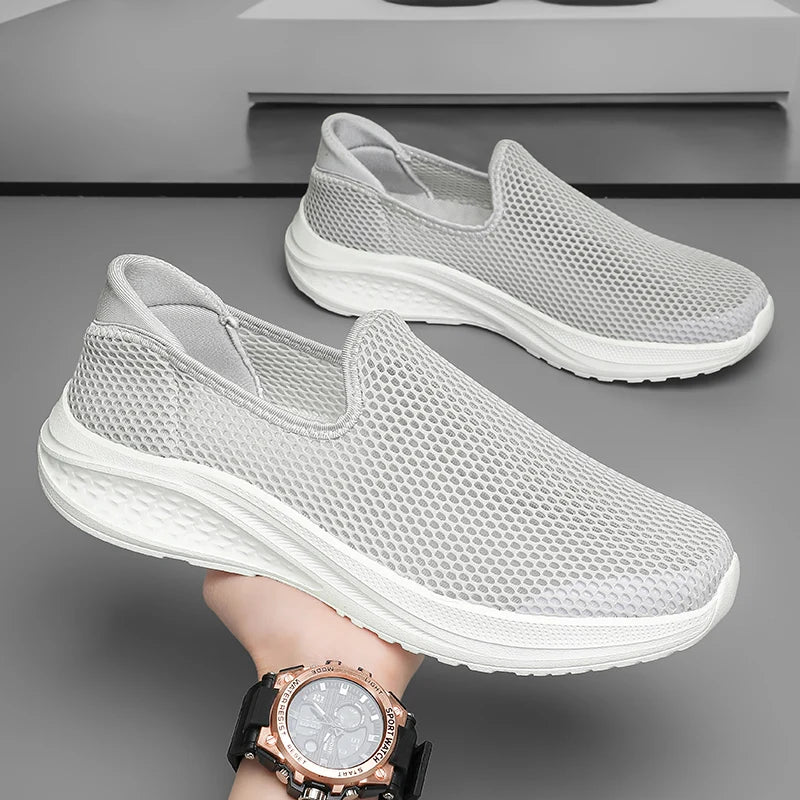 Outdoor Mesh Men Loafers Summer Man Casual Shoes Platform Walking Sneakers Comfortable Breathable Running Jogging Sport Shoes