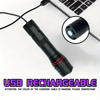 395nm LED UV Flashlight Rechargeable Zoomable Torch Light for Pet Urine Stain Detector Tools Lantern Money Fluorescer Detector