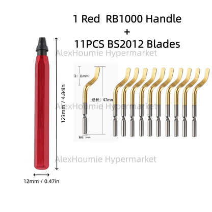 RB1000 Hand Metal Deburring Tool Red with 360 Degree Rotating Blades for 3D Printing Wood Metal Plastic Aluminum Copper Steel