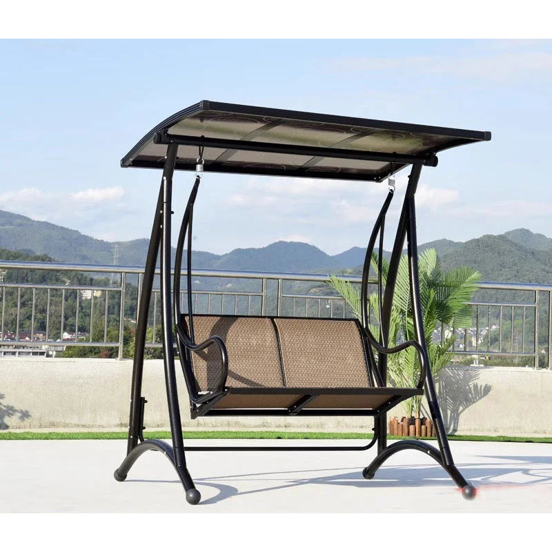 Outdoor Swing Balcony Rocking Chair Garden Patio Hanging Chair Outdoor Three Person Reclining Bed Internet Celebrity Swing Chair
