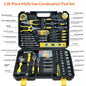 108 Pcs/set Socket Wrench Auto Repair Tool Combination Package Mixed Tool Set Hand Tool Kit with Plastic Toolbox Storage Case