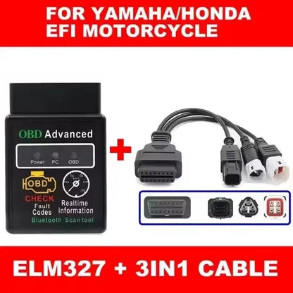 ELM327 V1.5 for Yamaha for Honda EFI Motorcycle Diagnostic Tool 3+4pin & 6pin to 16PIN OBD2 Cable Scanner Fault DiagnosisTool