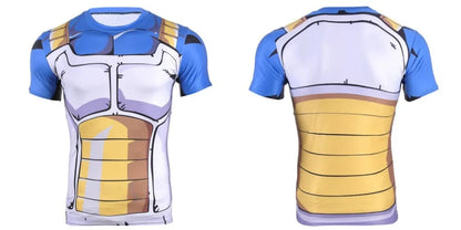2026 Summer Vegeta Battle Damaged Armor Saiyan Armor | Body Building Short Sleeve T-Shirt Fitness Workout Dragon Ball Super Y2k