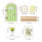 Wooden Elf Door Set Cartoon Room Decor Dollhouse Character Stickers Fairytale-Style Balcony Decor Hanging Ornaments Gift