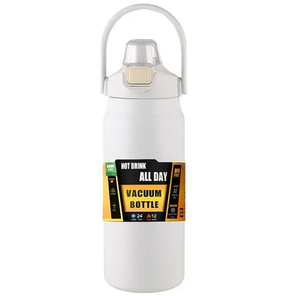 304 Stainless Steel Vacuum Thermos, Portable Outdoor Sports Water Bottle with Straw Cold Hot