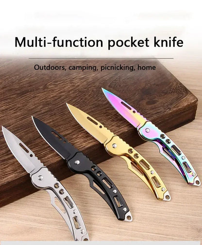 NEW Stainless Steel Folding Knife With Keychain Outdoor Carrying Knife Sharp Pocket Knife Fruit Knife Folding Knife Outdoor Tool