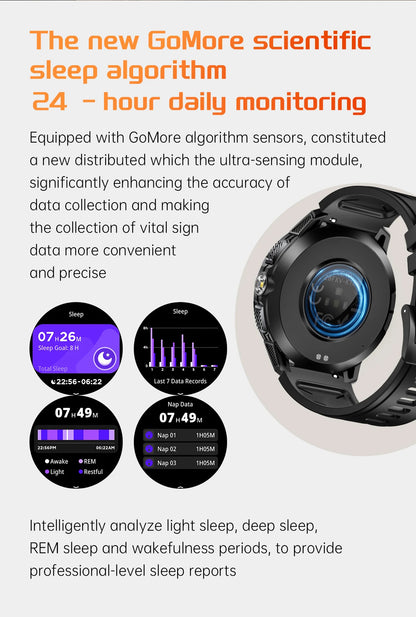 LIGE 1100mAh Military Outdoor Smart Watch Men 1.7" Large Display Compass Sports Watch IP68 Waterproof Bluetooth Call Smartwatch