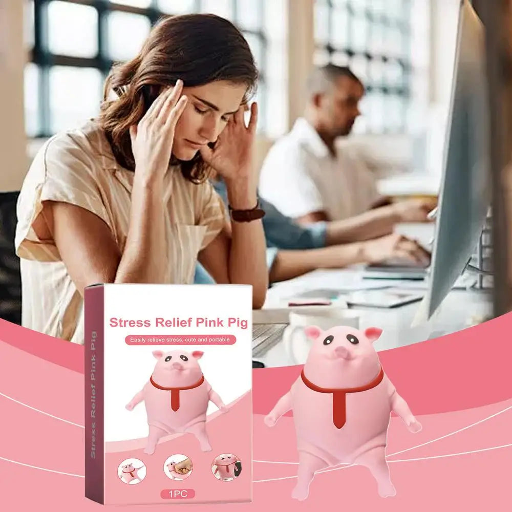 Creative Strange Toy Pig Cartoon Cute Pink La La Pig Toy Vent Pig Whole Person Pinch Music Stress Relief Toy Squeeze Pink Piggy