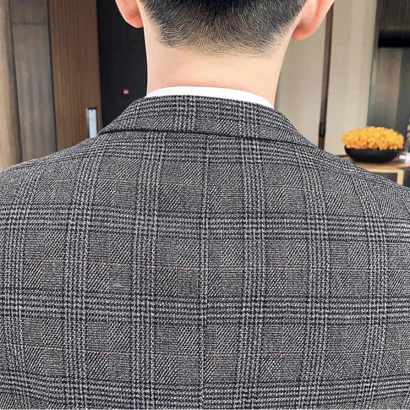 2026 Hemp（Blazer + Vest + Trousers）Suit Man Italian Style Elegant Fashion Business Cotton Linen Casual Slim Gentleman's Formal