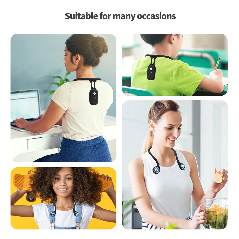 Smart Back Posture Corrector Humpback Vibration Reminder Turtle Neck Corrector for Adult & Child Shoulder Back Straighten
