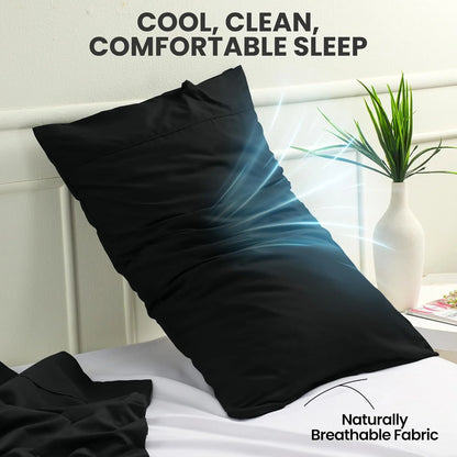 2Pcs Pack Microfiber Pillowcases Solid Color, Envelope Closure, Machine Washable, Woven Fabric, for Bedroom, Living Room