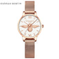 Hannah Martin 2023 New Women Luxury Watch Rose Gold 31mm Classic Casual Girl Dress Watch Bracelet Set 3D Engraved Bee Dial Clock