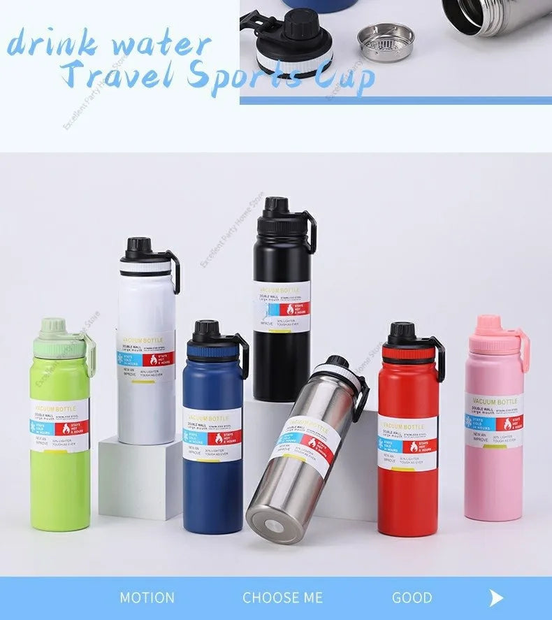 600/800/1000ML Thermos Bottle Stainless Steel Car Thermal Cup Keeps Cold and Heat Thermal Mug Sports Insulated Cup Vacuum Flask