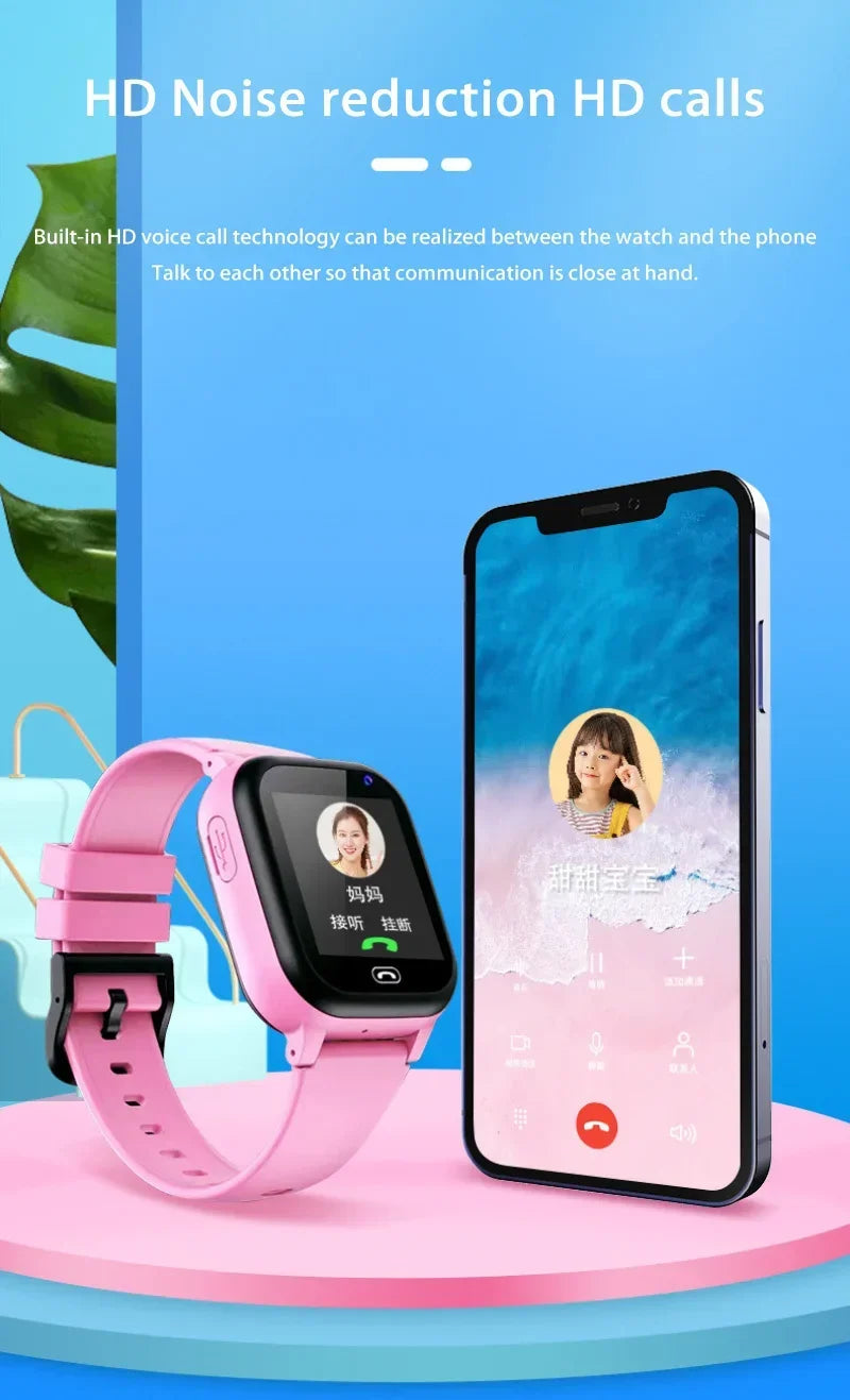 Lenovo Kids Smart Watch SOS Wifi GPS Location Video Call Electronic Watch Card Camera Waterproof School For Boys Girls For Gift