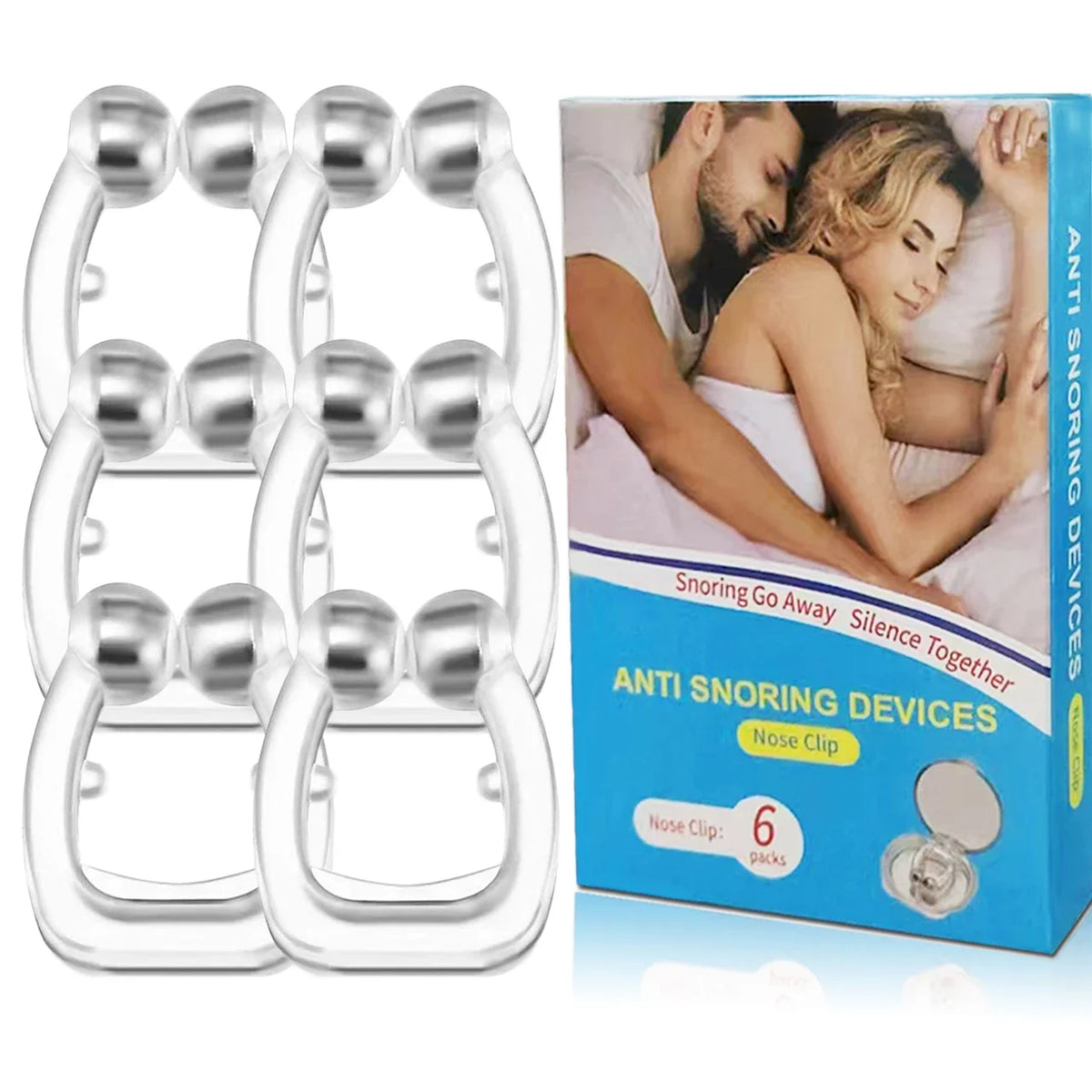 Magnetic Anti Snoring Nose Clip Silicone Snore Stopper Sleep Aid Apnea Corrector Guard with Case for Men Women Vent Blocker Clip