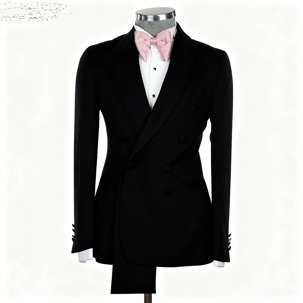 Rose Pink 2-Piece Men's Tuxedo with Spacious Lapel for Wedding Banquet Party Formal Men's Clothing Custom-Made Di