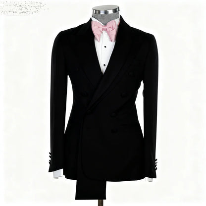Rose Pink 2-Piece Men's Tuxedo with Spacious Lapel for Wedding Banquet Party Formal Men's Clothing Custom-Made Di
