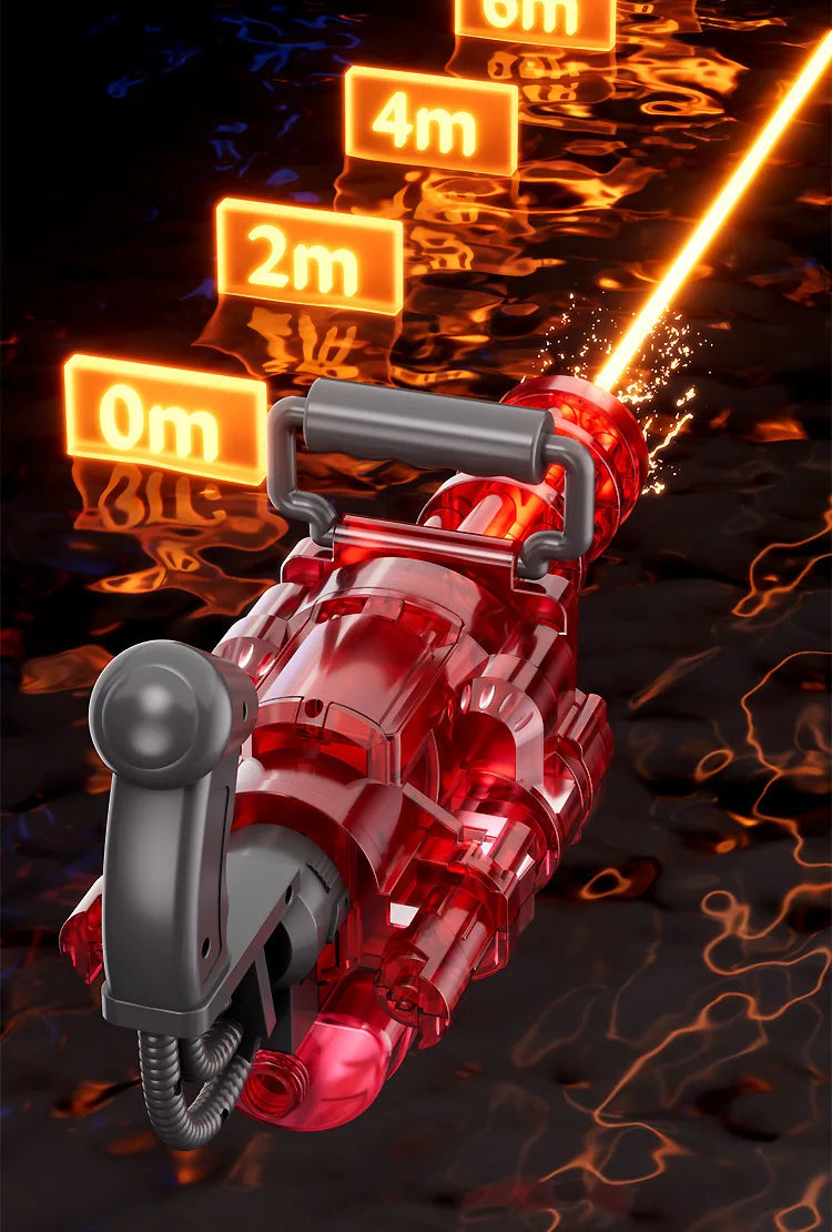 Auto Gatling Water Cannon Rotating High-Pressure Large Capacity Gatling Water Gun Toy Adults Outdoor Summer Fun Play Kid Gifts