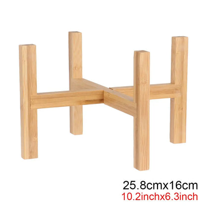 Floor-Standing Bonsai Display Stand Wood Flowerpot Holder Flower Pot Base Indoor Outdoor Home Decoration Tray Garden Supplies