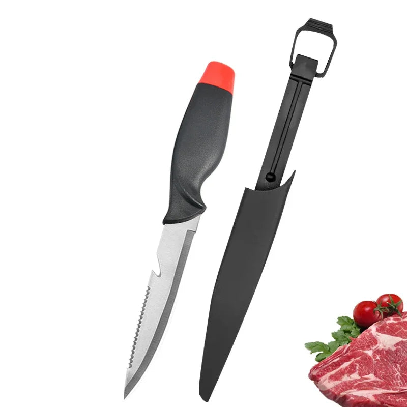 WXCOO Multifunctional Sharp Fish Boning Knife Chef with Cover Stainless Steel Fish Fillet Knife Fruit Slicing Utility Knife