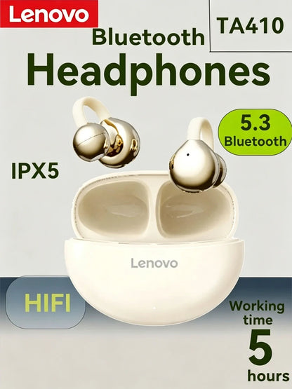 Lenovo TA410 Bluetooth 5.4 Wireless Earphones Open-Ear Bone Conduction Ear Clip Design Ultra-Light Comfortable Wearing Earphone