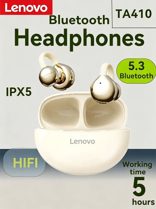 Lenovo TA410 Bluetooth 5.4 Wireless Earphones Open-Ear Bone Conduction Ear Clip Design Ultra-Light Comfortable Wearing Earphone