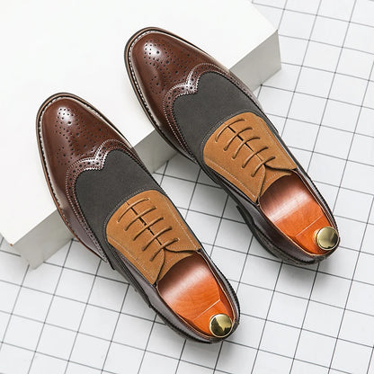 Retro Oxfords Shoes Men Classic Men's Dress Shoes Casual Business Social Brogues Shoes For Wedding