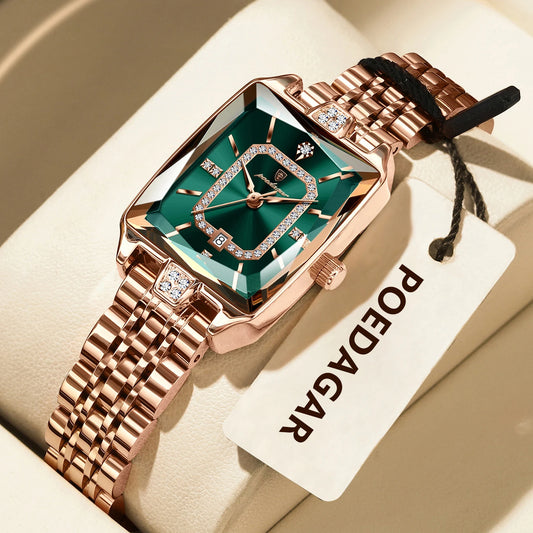 POEDAGAR Luxury Brand Ladies Wristwatch Waterproof Stainless Steel Date Women Watch Casual Fashion Quartz Women’s Watches Reloj
