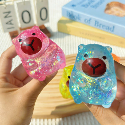 Maltose Capybara Stress Squeeze Toy Decompression Cute Capybara Anti Stress Slow Rebound Soft Glitter TPR Capybara Squishy Toys