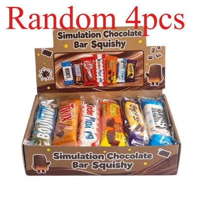 1/4/8PCS Simulation Chocolate Butter Sticks Squishy Toys Slow Rebound Soft Squeeze Toys Stress Relief Sensory Toys Party Favors