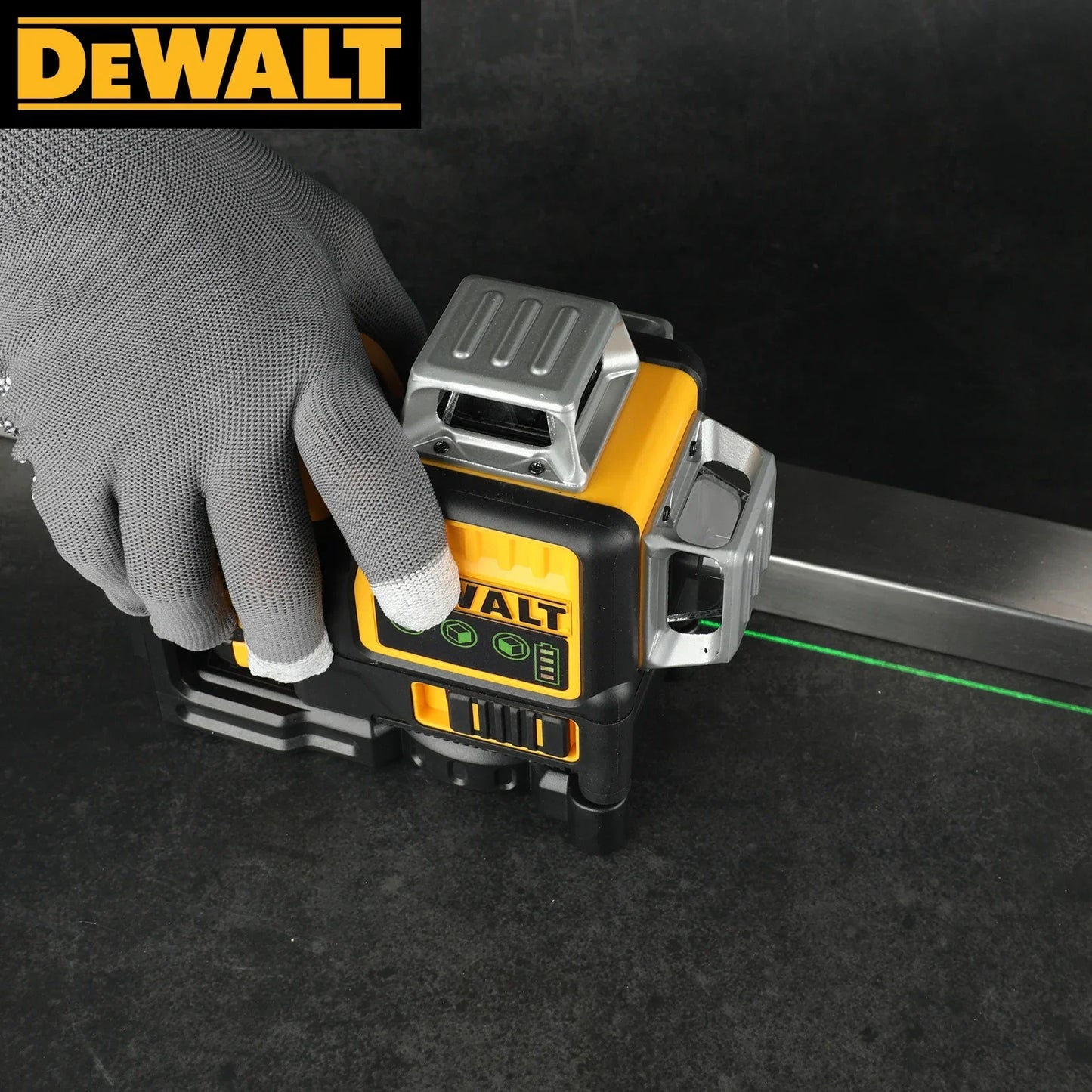 NOWY Dewalt DW089LG 3 płaszczyzny*360 stopni pionowo, akumulator litowy 12 V, poziomica laserowa 12 linii 360 poziomo, zielony miernik zewnętrzny – 2025