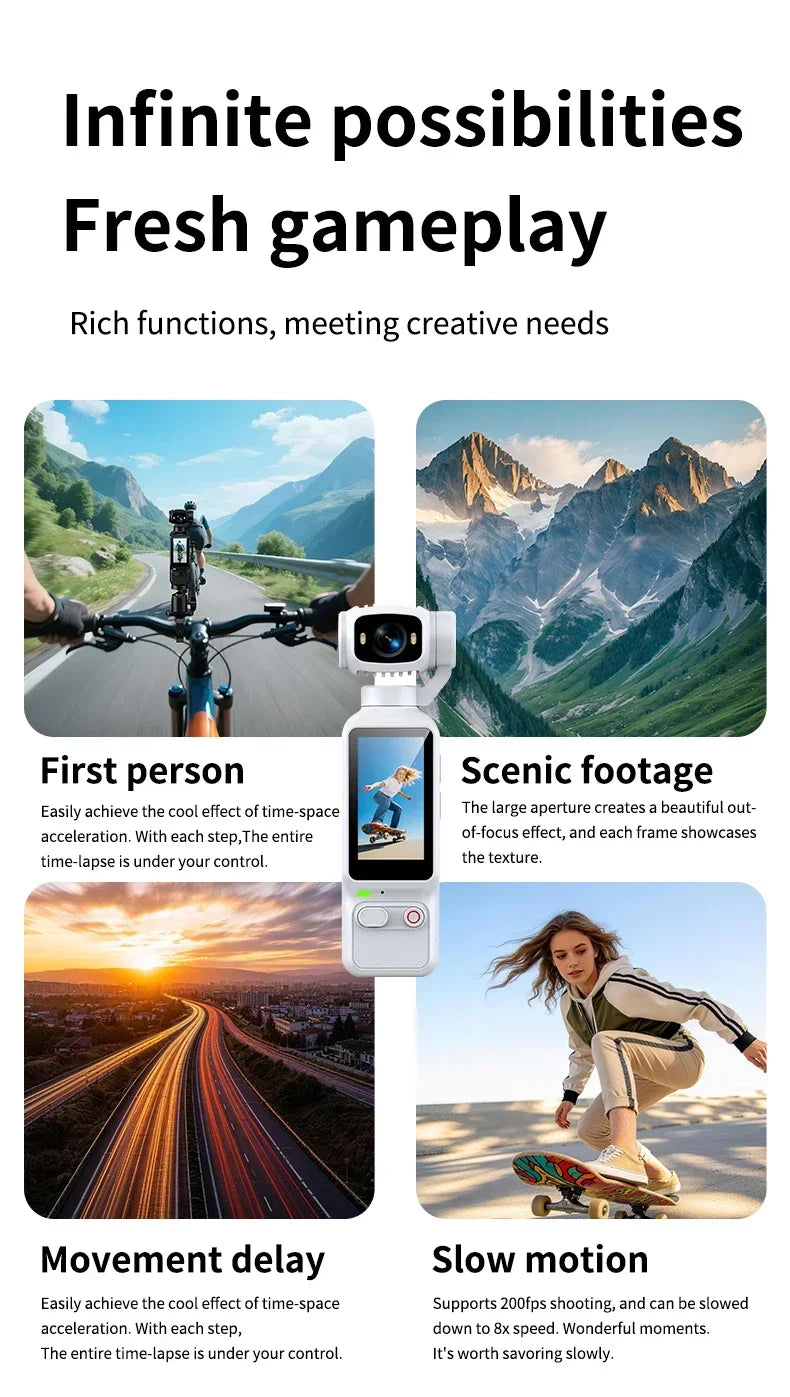 HD 4K Action Camera 180 Degree Rotatable For Vlog YouTube Tiktok Girls Record Life Video Recording Entry Portable Action Camera