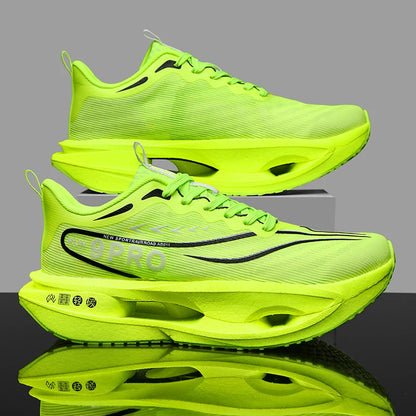 New Men's Carbon Plate Sneakers Outdoor Soft Sole Mesh Sports Shoes Running Shoes Light Anti-Slip Casual Couple Tennis Shoes