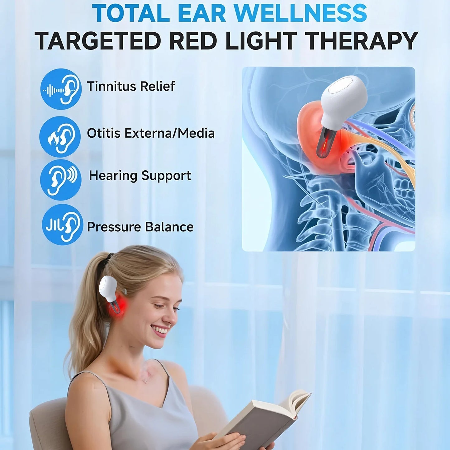 Tinnitus Ear Laser Therapy Irradiation Laser Physical Earplug Otitis Media Assist in the treatment of Deafness Treatment