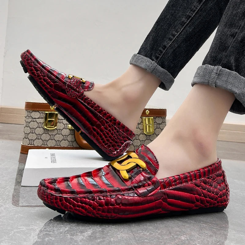 Man Shoes Leather Casual Shoes for Man Luxury Hand Sewn Fashion Flats Summer Breathable Outdoor Male Slip on Loafers Designer