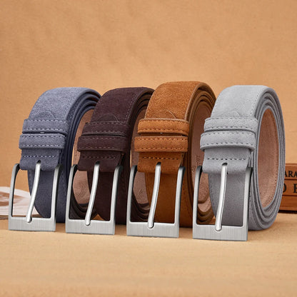New Style Fashion Brand Welour Genuine Leather Belt For Jeans Leather Belt Men Mens Belts Luxury Suede Belt Straps