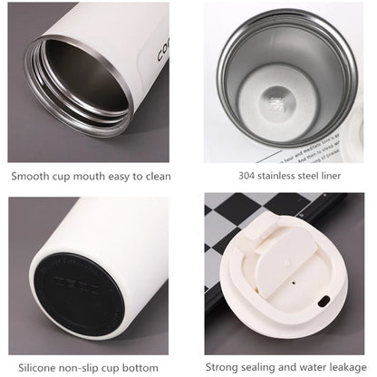 Thermo Cafe Coffee Mug Car Thermos, 380/510ml Leak-Proof Travel Cup for Tea Water Coffee, Double Stainless Steel