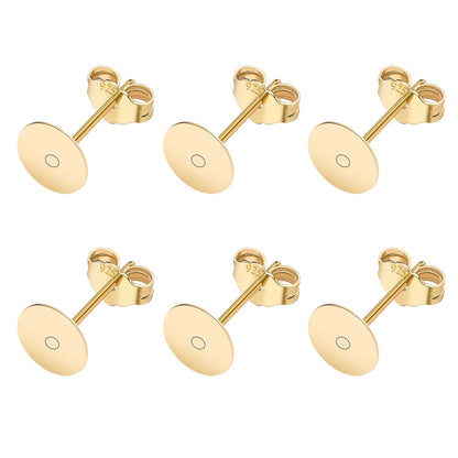 50pcs/Bag 925 Silver Stainless Steel Earring Studs Blank Post Base Pins With Earring Plug Findings Ear Back For Jewelry Making