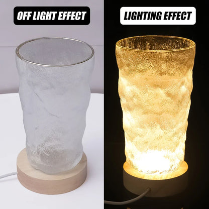 5-8cm Solid Wood LED USB Lamp Holder Display Base Night Light Luminous Bottle Coasters Crystal Ball Glass Ornament Stand Decor