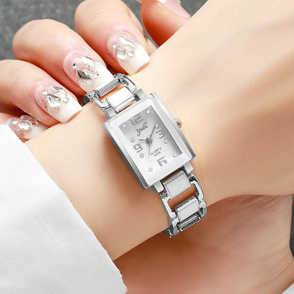 Fashion Rectangle Women Quartz Watch Ladies Alloy Strap Analog Wristwatches Reloj Mujer Girls Clock Gift(Without Box)