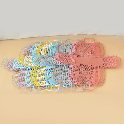 Summer Jelly Bag Portable Vegetable Basket Hollow Jelly Bag Girl Large Capacity Holiday Handbag Jelly Beach Tote Bags Organizer