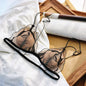 Ultra Thin French Front Buckle Bra Set Summer Breathable Lace Backless Lingerie Soft Comfort Pure Desire Ladies Underwear